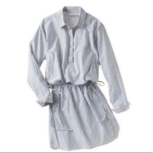 Gap Striped Cotton Henley Dress w/Drawstrings